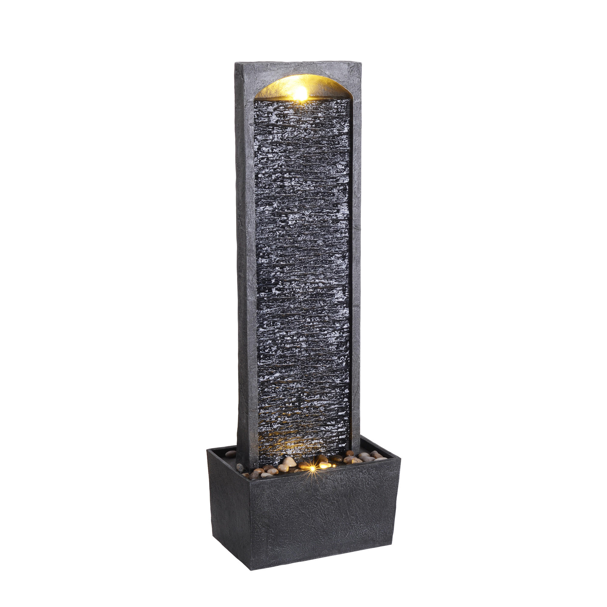 GARTENBRUNNEN 98cm - Schwarz, Kunststoff (34/22/98cm) - Teamson Home