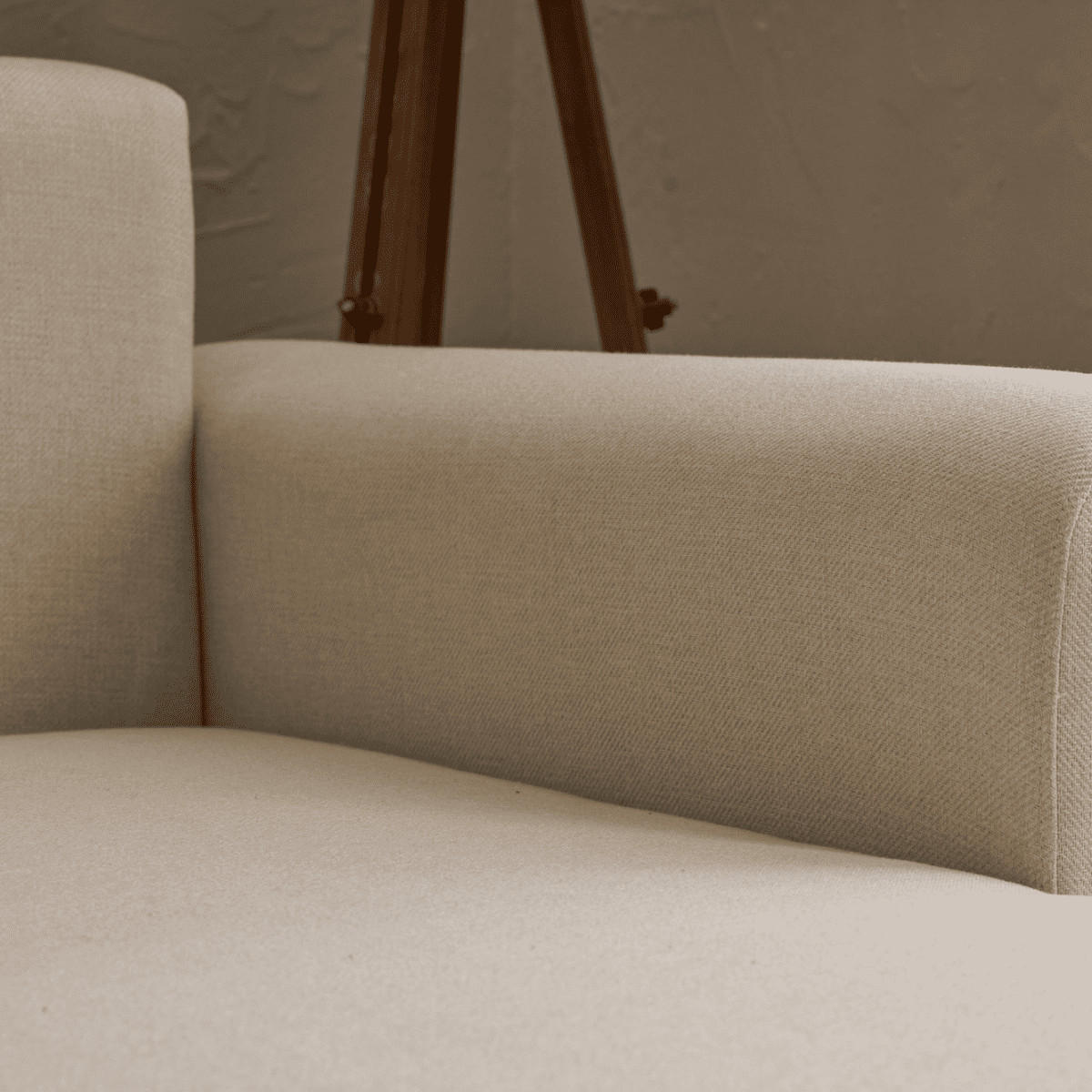 ECKSOFA mit Schlaffunktion und rechtsseitiger Récamiere aus Stoff - mane 246/160/85 cm - Creme, Holz (160/246cm) - Calicosy