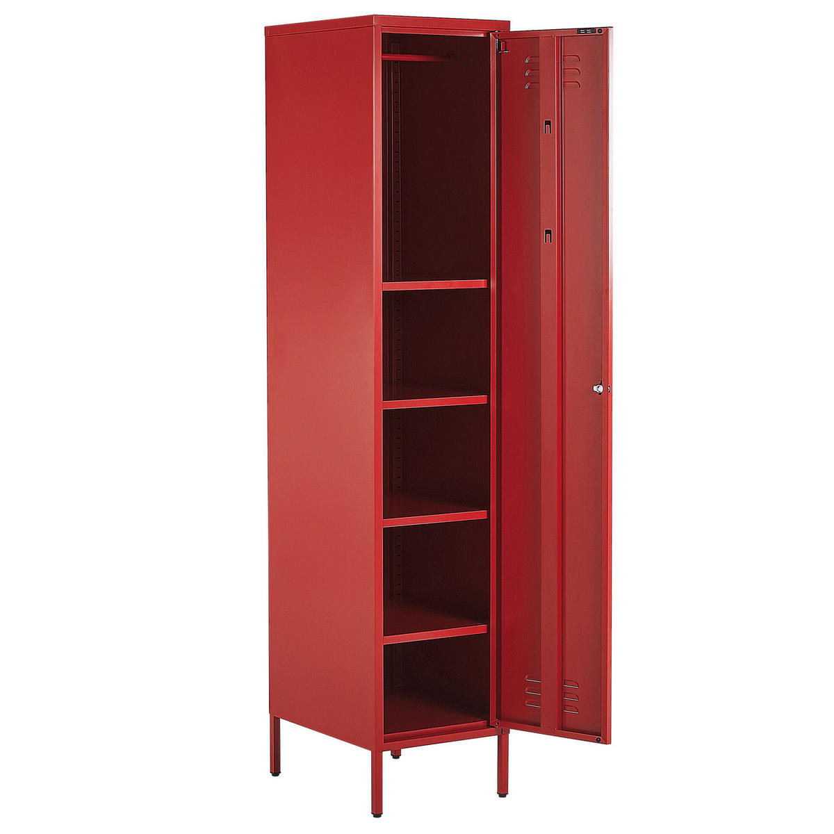 GARDEROBENSCHRANK rot Frome - Rot, Metall (38/185/50cm) - Beliani