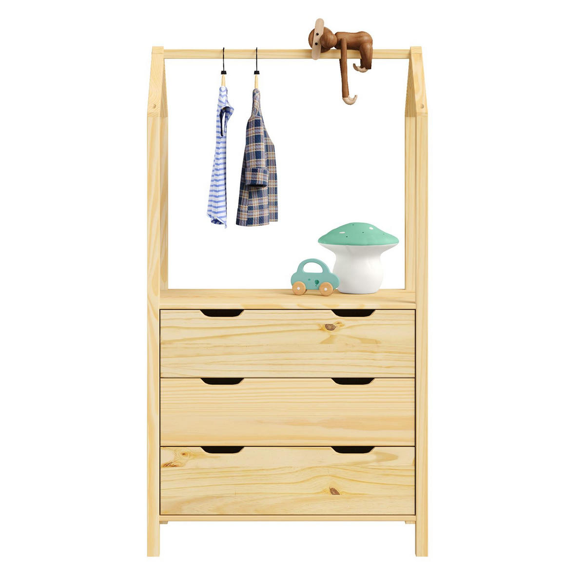 KOMMODE AMIRA - Naturfarben, Holz (83/152/41cm) - IDIMEX