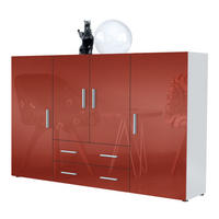 HIGHBOARD Nora Front in Bordeaux Hochglanz - Bordeaux, Holzwerkstoff (166/106/35cm) - Vladon