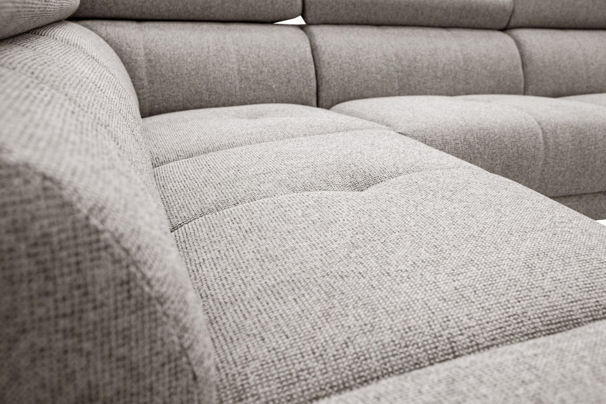 ECKSOFA FIERO 5-Sitzer mit 1 Relaxfunktion, taupe - Taupe, Holzwerkstoff/Textil (228/290cm) - Courtois Laville