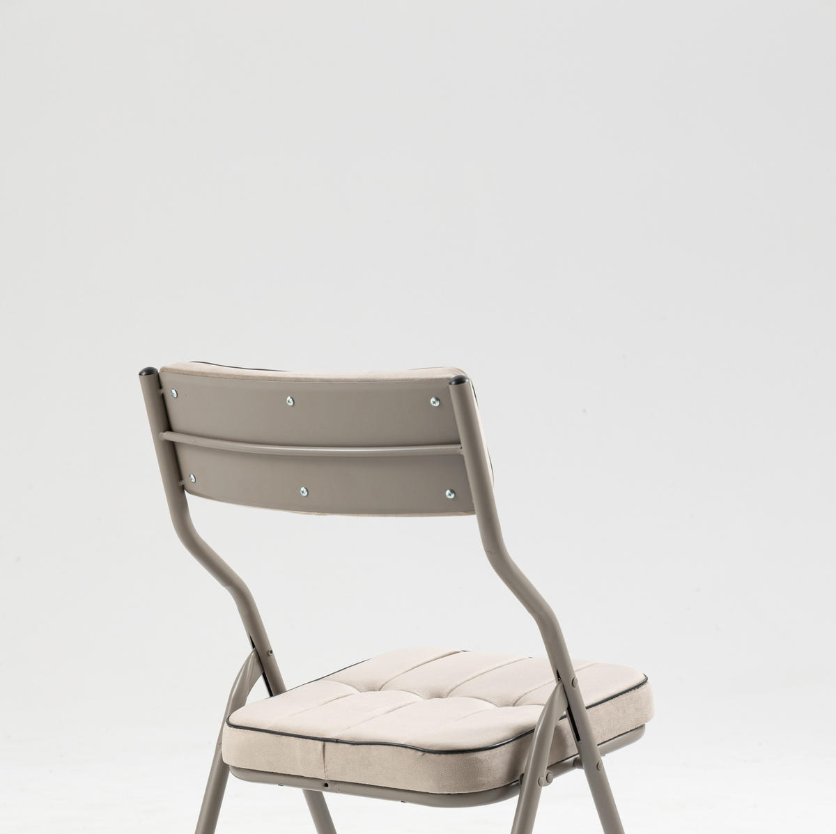 KLAPPSTUHL 2er-Set gepolstert faltbar Stahl Khaki - Braun, Metall (47/80/46cm) - Meubliv