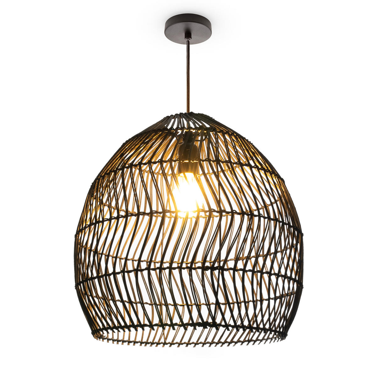 PENDELLEUCHTE Orna - Schwarz, Metall (40/40/41cm) - Paco Home