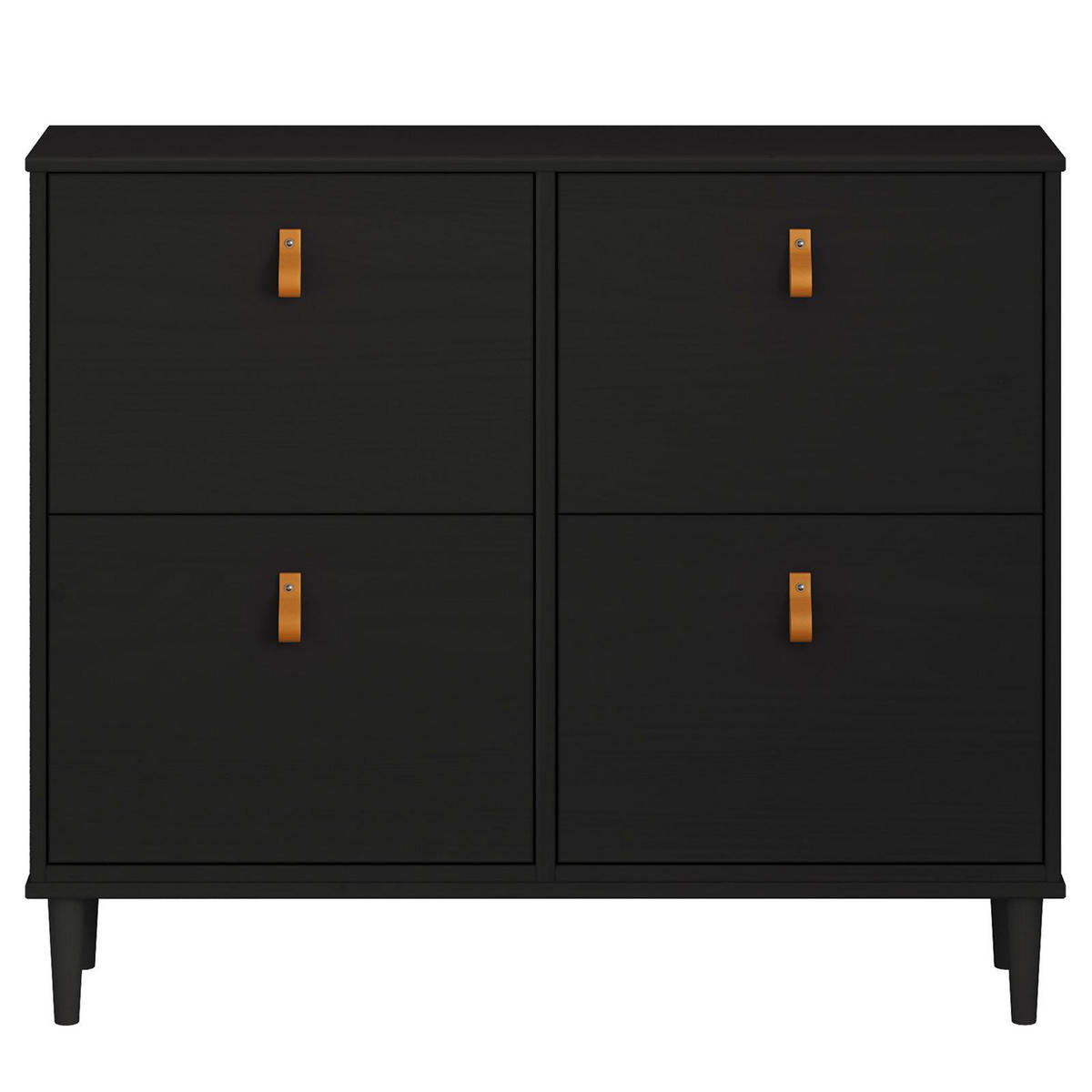 SCHUHKIPPER MIKKA schwarz - Schwarz, Holz (107/92/25cm) - IDIMEX