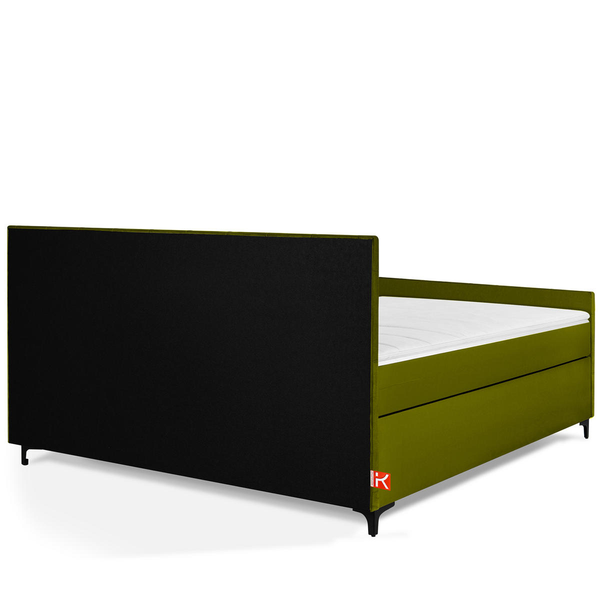 POLSTERBETT ARDEA, Oliv - Schwarz/Olivgrün, Holz/Holzwerkstoff (180/200cm) - KONSIMO®