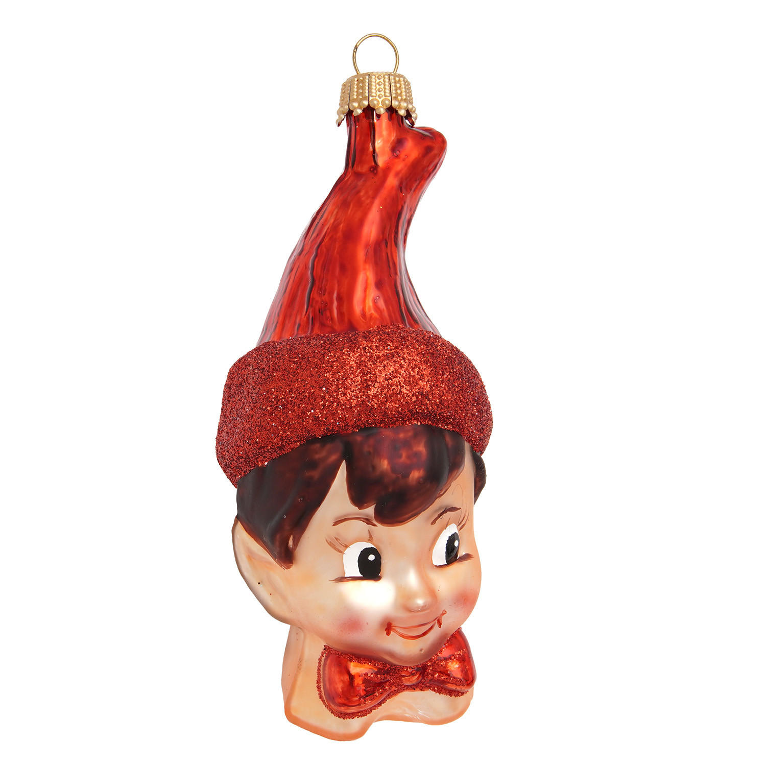 CHRISTBAUMSCHMUCK Pinello Rot 10cm (Glas / 1 Stk.) - Rot, Glas (5/10/5cm)