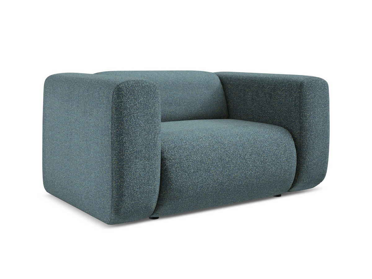 SESSEL Strukturstoff Stoff Blau - Blau/Blaugrau, Kunststoff/Textil (137/70/89cm) - Makamii