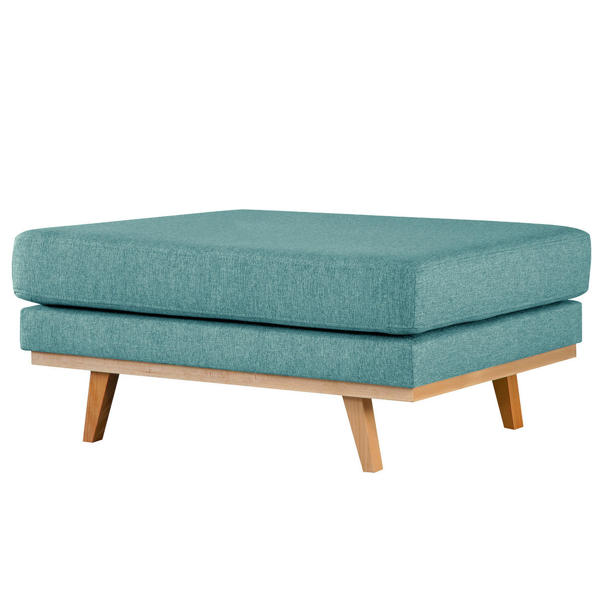 POLSTERHOCKER - Buchefarben/Petrol, Textil (85/43/60cm) - home24