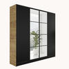 KLEIDERSCHRANK EDEN 4-Türen v4 - 206,4x205x39 cm - Craft Eiche, Schwarz - Honigeiche/Schwarz, Holzwerkstoff (206.4/205/39cm) - Kier Furniture