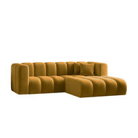 ECKSOFA L-from, Sofa Grand modular stoff Salvador Gelb Rechts - Gelb, Holz (227/179cm) - Kaiser Möbel
