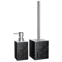 BADEZIMMER Set Cube - Schwarz, Kunststoff (7/17/7cm) - Sanilo