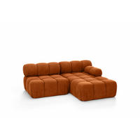 ECKSOFA L-Form Mini II Modular, Veloursstoff Salvador, Braun, Rechts, Selia - Braun, Holz (190/160cm) - Kaiser Möbel