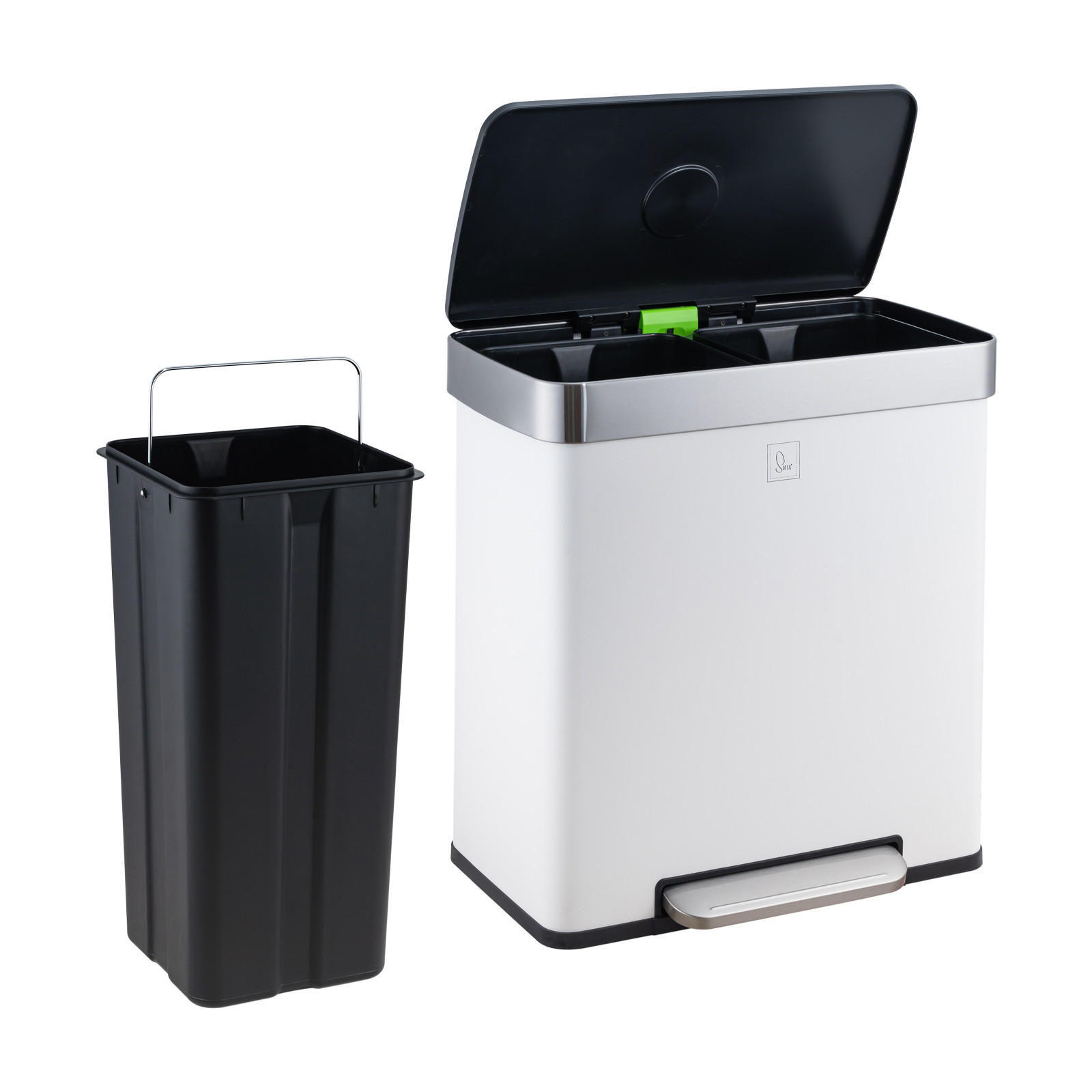 MÜLLEIMER LT2X30 60l Weiß - Weiß, Metall (58/59.5/36cm) - SVITA