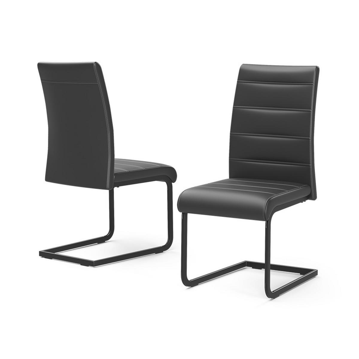 FREISCHWINGER Salvo, Schwarz/Schwarz, 2er Set - Schwarz, Textil (43/99/55cm) - Vicco