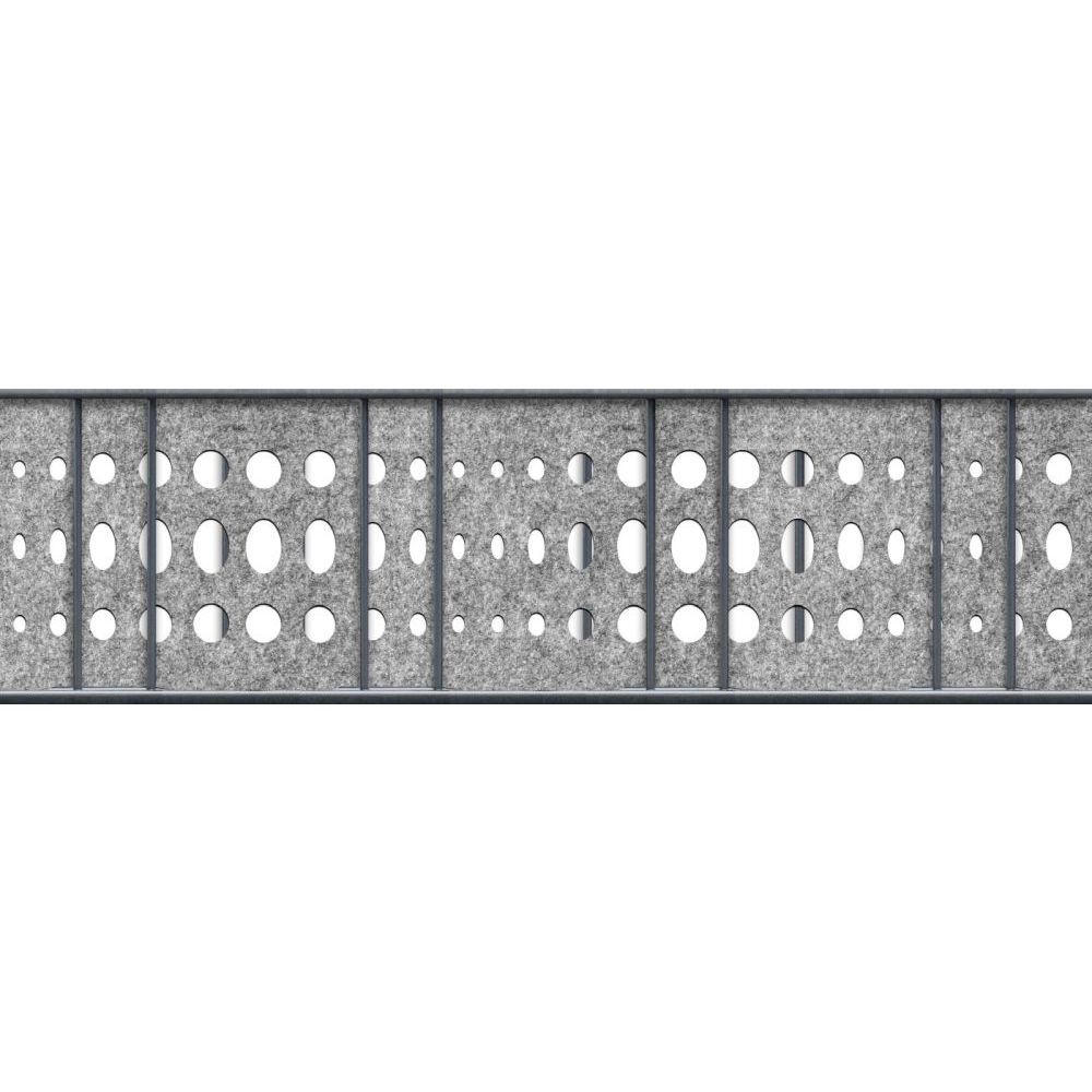 SICHTSCHUTZSTREIFEN Design Vlies Bubble für Doppelstabmatten Hellgrau 2,6m - Hellgrau, Kunststoff (260/19cm) - ZAUN|ZU