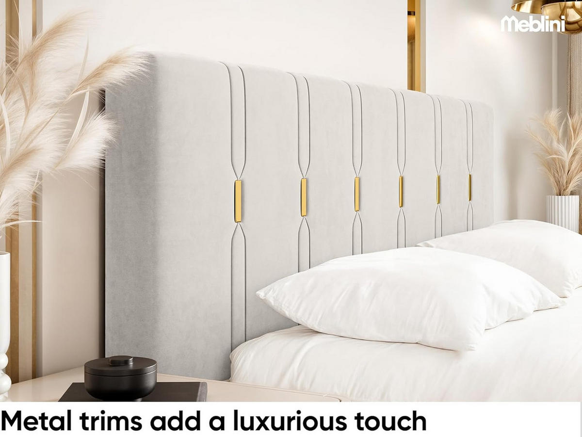 BETT FABIO - Goldfarben/Creme, Holzwerkstoff (180/200cm) - Meblini