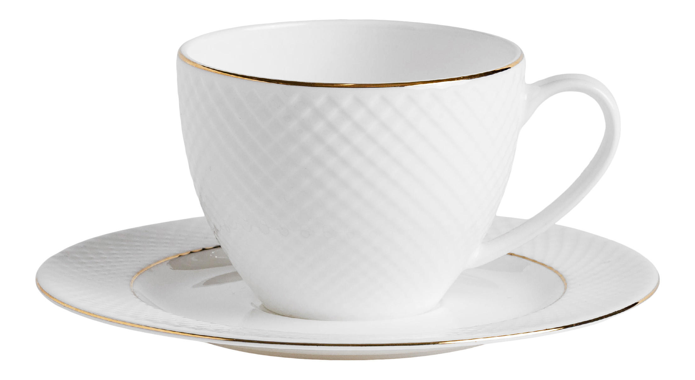 TASSE MIT UNTERTASSE Eleni - Weiß, Keramik (0.22L) - home&you