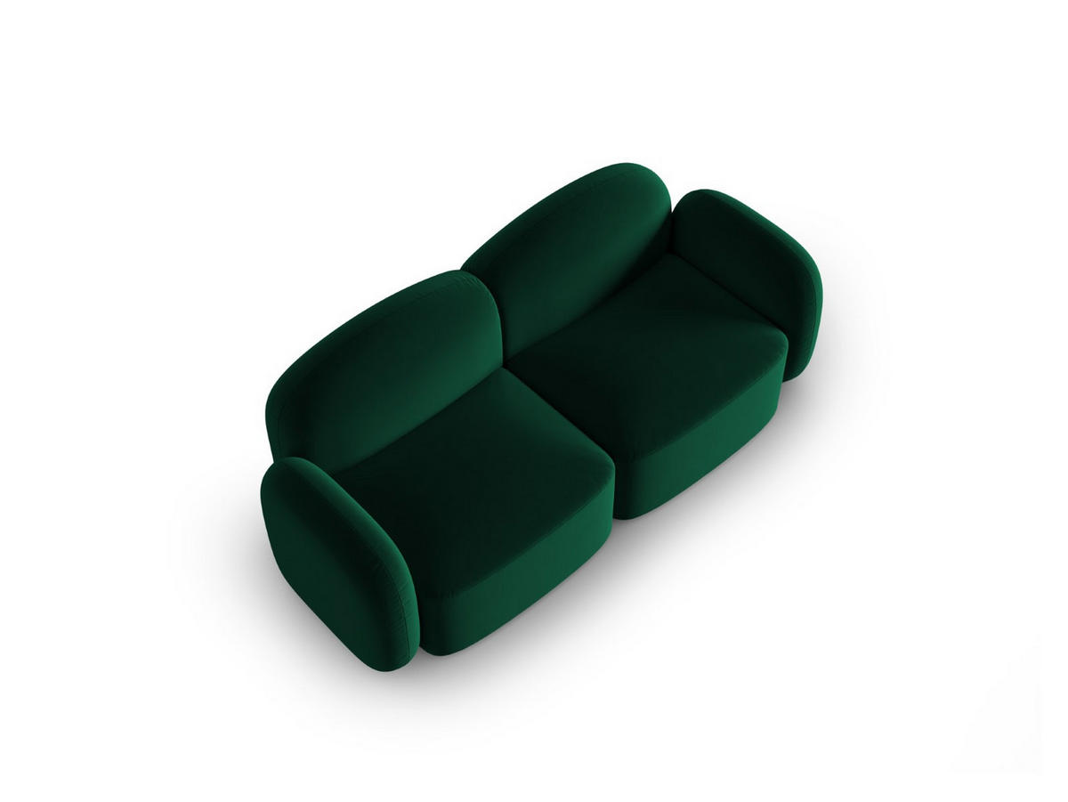 SOFA Blair aus Samt flaschengrün 2 Sitzplätze - Dunkelgrün, Textil (87/80/194cm) - Micadoni