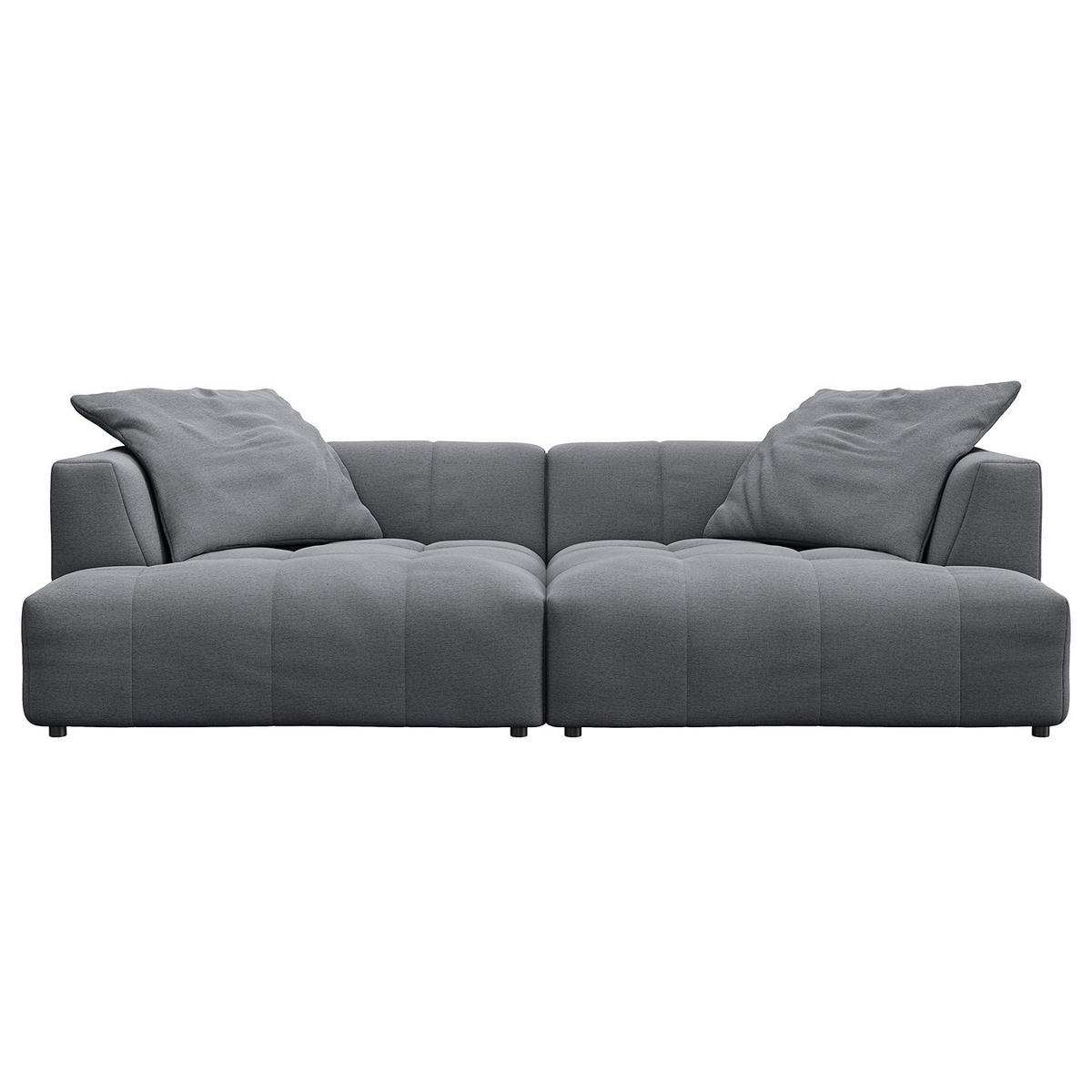 BIGSOFA - Schwarz/Grau, Holz/Kunststoff (270/72/93cm) - home24