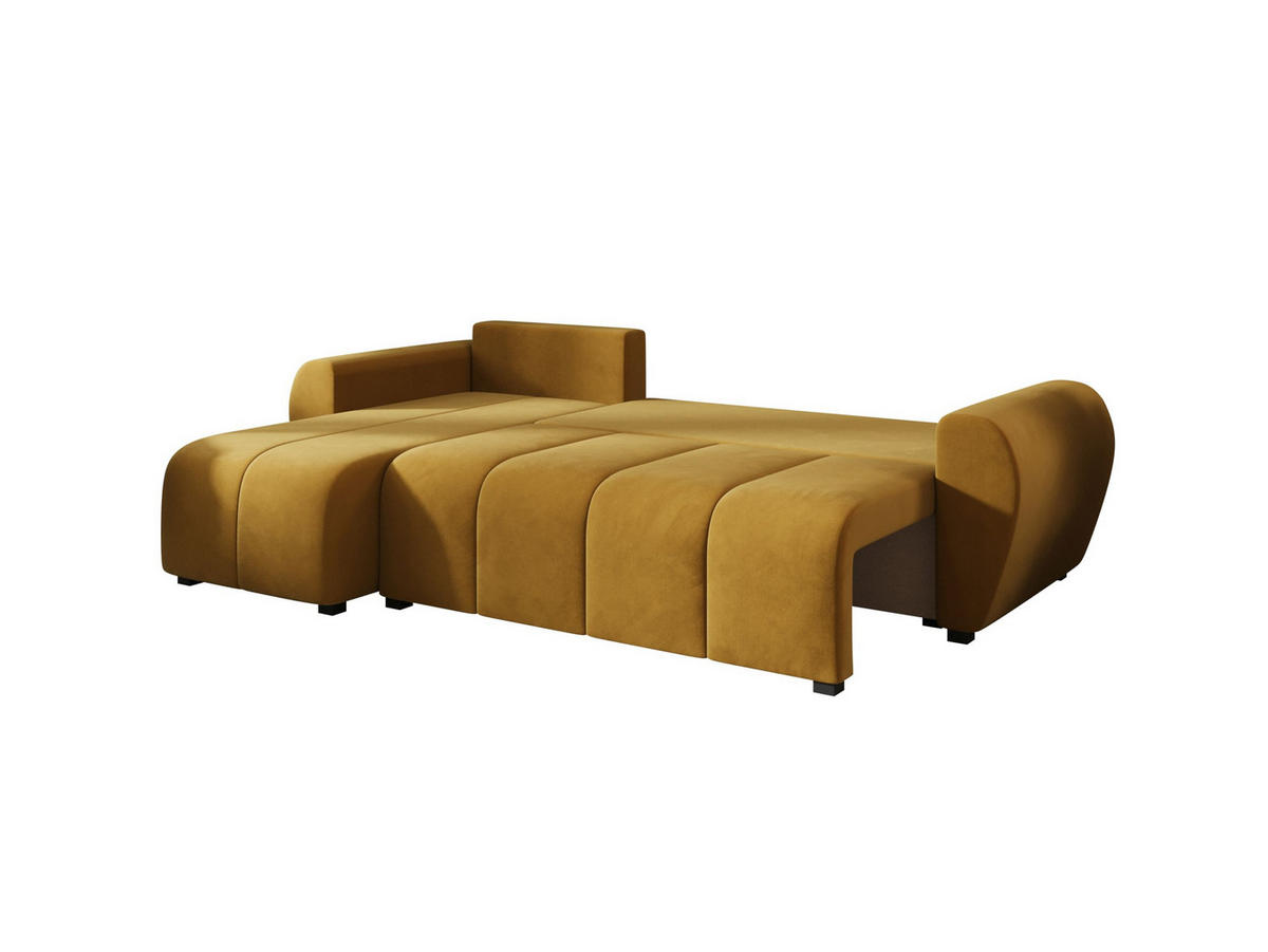 ECKSOFA MOLISA L Itaka 33 Rechts mit Schlaffunktion - Currygelb, Textil (245/145cm) - Bedante