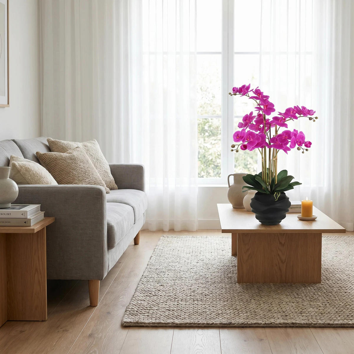 KUNSTBLUME Künstliche Orchidee - Li 67 cm - Lila, Kunststoff (66cm) - aplanta
