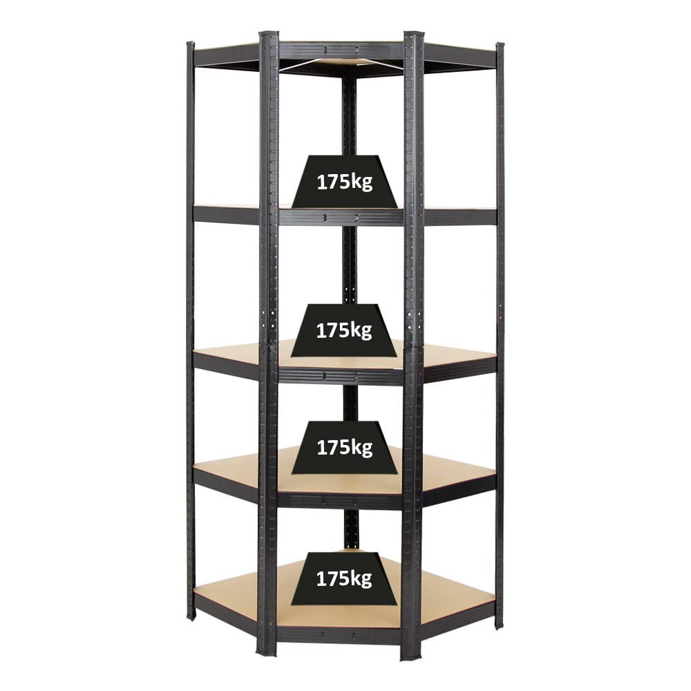 Proregal Eckregal Schwarz 70x180x40 cm