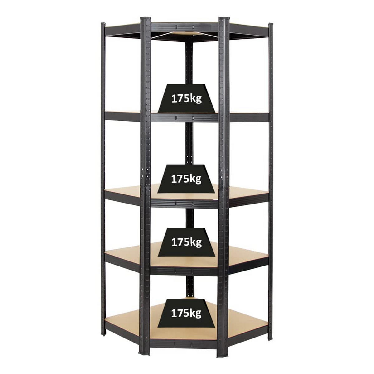 ECKREGAL Ragnar 180x70x40 cm Fachlast 175 kg Schwarz - Schwarz, Metall (70/180/40cm) - PROREGAL