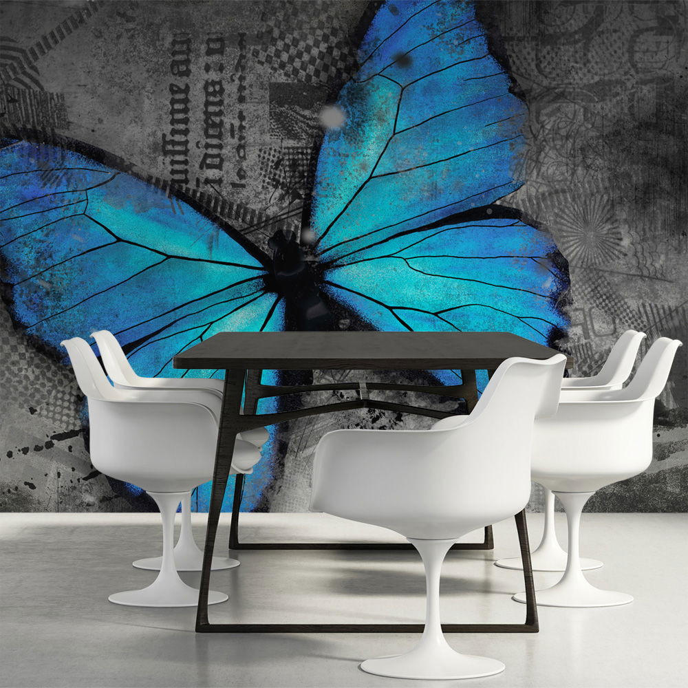 VLIESTAPETE Grau 450/270 cm - Blau/Grau, Textil (450/1cm) - KUNSTLOFT