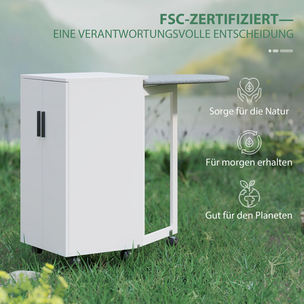 BÜGELBRETTSCHRANK DE-09596 Weiß - Weiß, Holzwerkstoff (99.5/83/43cm) - ComfortXL