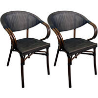 GARTENSTUHL 2er Set Stoff Coffee - Braun, Textil (57/83/57cm) - CLP