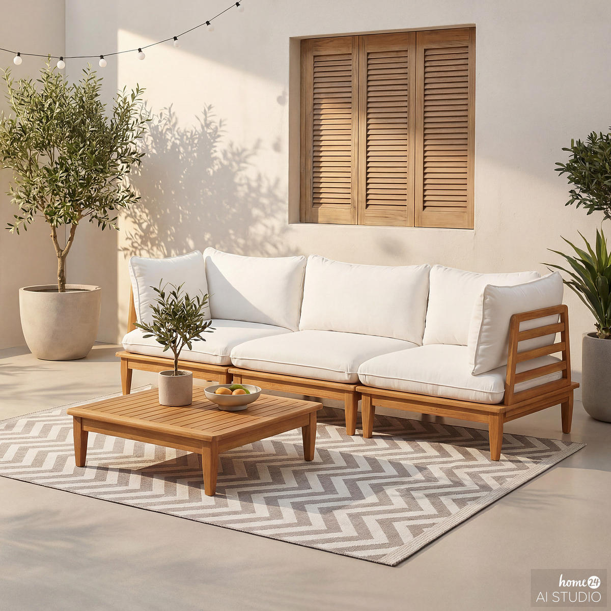 LOUNGETISCH - Akazie massiv - Akazie Braun - Braun/Akaziefarben, Holz (80/80/25cm) - home24