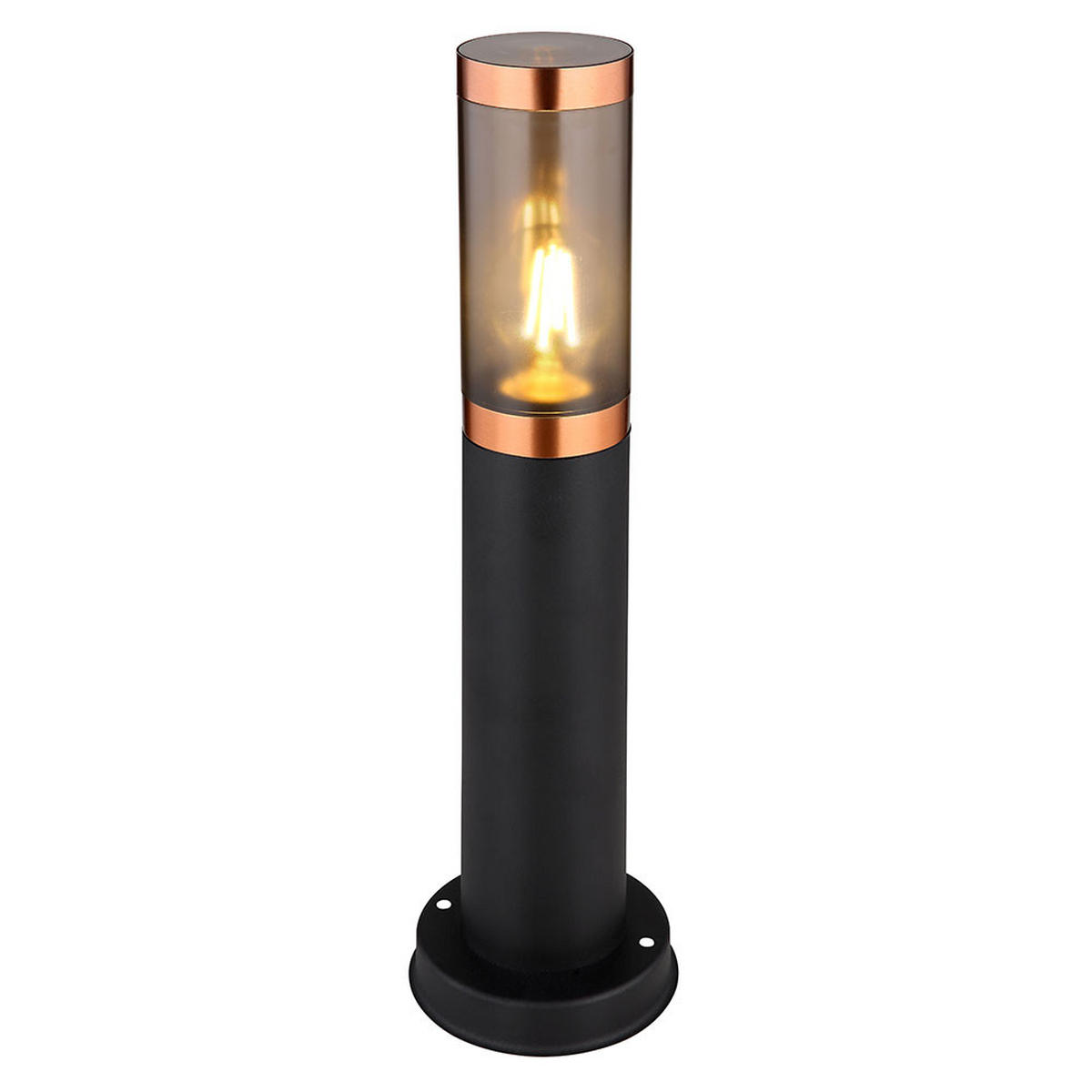 LED WEGLEUCHTE Edelstahl Schwarz Kupfer - Schwarz, Metall (12.7/12.7/45cm) - Globo Lighting