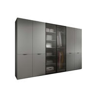 DREHTÜRENSCHRANK - Schrank Minewra 300 - Grau - Grau, Holzwerkstoff (300/200/51cm) - Möblo