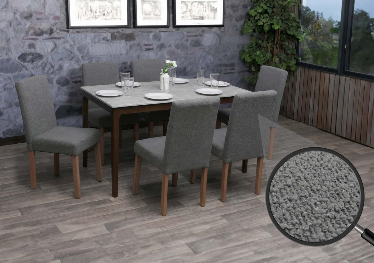 ESSZIMMERSTUHL Grau 6er-Set - Grau, Textil (42/90/50cm) - MCW
