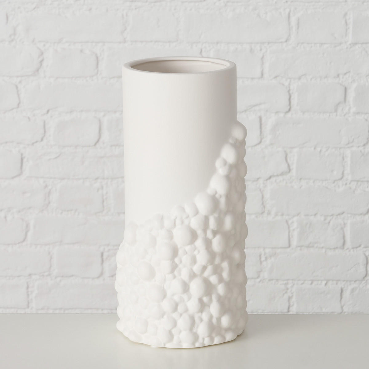 VASE Ton matt Bule 30,5 cm - Weiß, Keramik (30.5cm) - Boltze Home