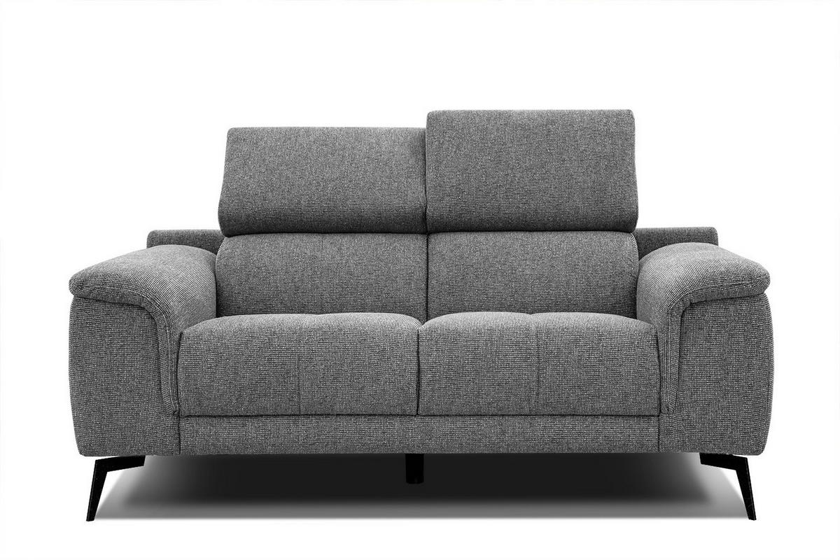 SOFA FIERO 2-Sitzer, grau - Schwarz/Grau, Holzwerkstoff/Textil (170/82/103cm) - Courtois Laville