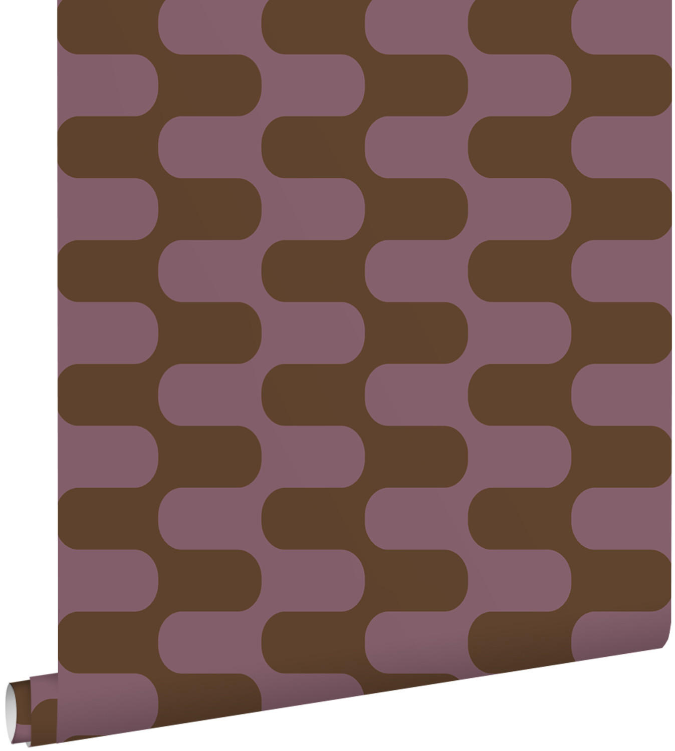 TAPETE Wellenlinien 50 x 900 cm - Lila, Papier (50/900cm) - ESTAhome