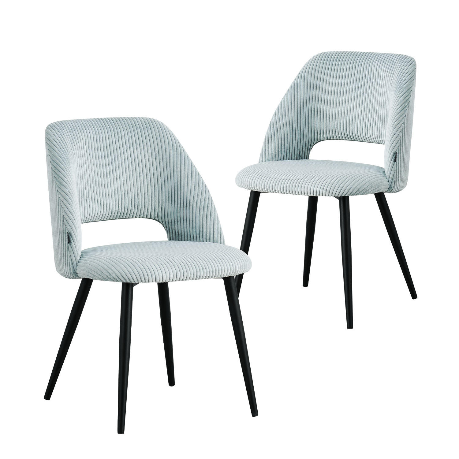 STUHL VICKY 2 Stück - Hellblau, Metall (53/81/58cm) - B&D Home