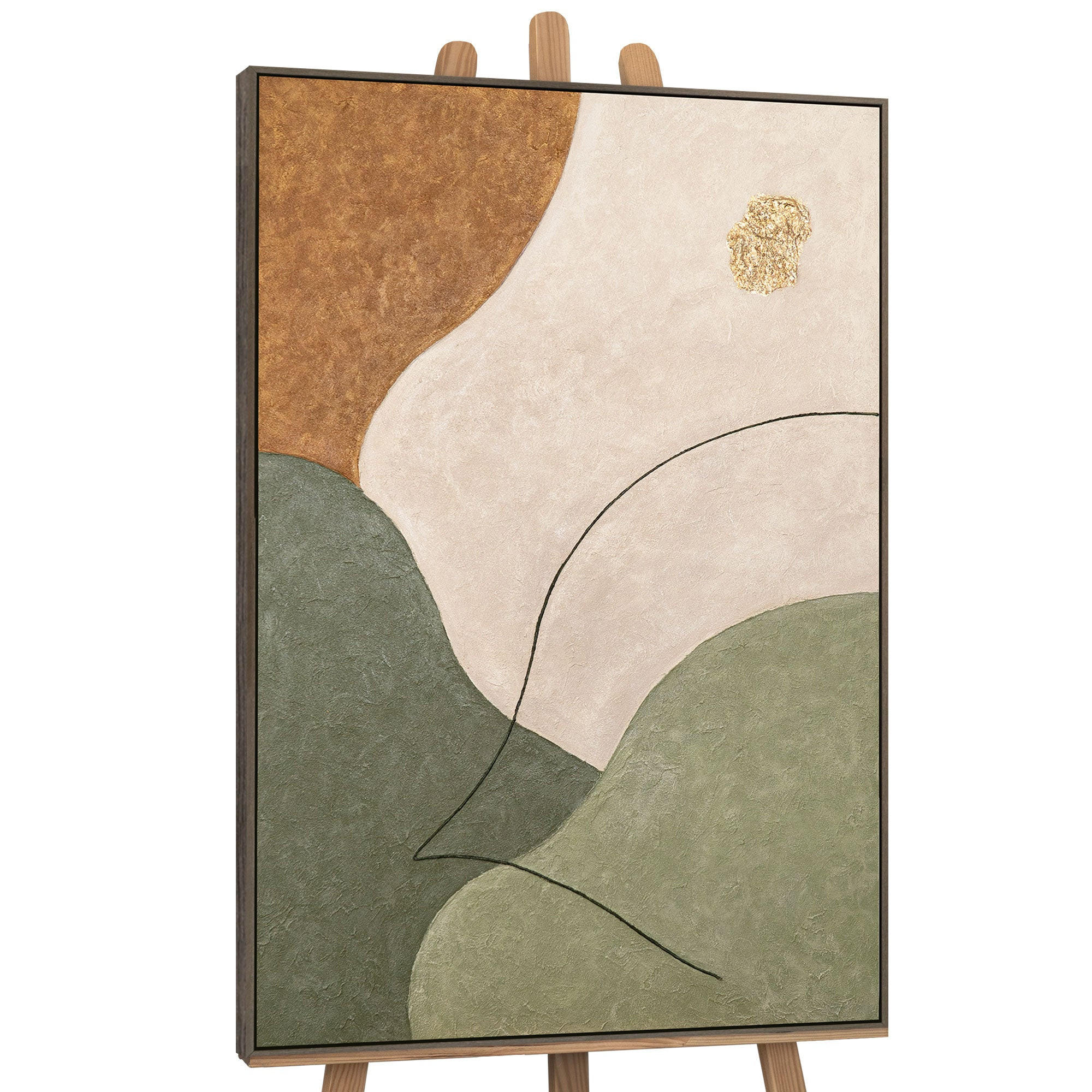 GEMÄLDE Das Flüstern der Täler Schattenfugenrahmen Grau 140x100 cm - Grau, Holz (140/100cm) - YS-art gallery
