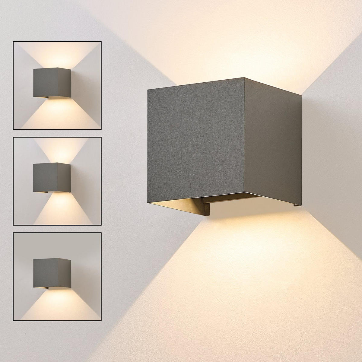 LED WANDLEUCHTE Inspiration 1er-Set - Grau, Metall (10/10/10cm) - Nettlife