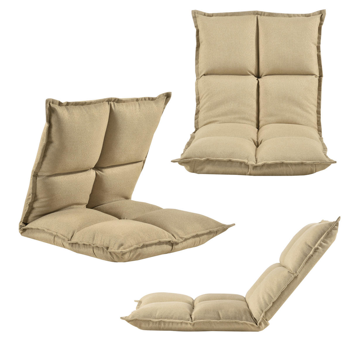 BODENSTUHL Jenö Textil Beige - Beige, Textil (110/11/55cm) - [en.casa]