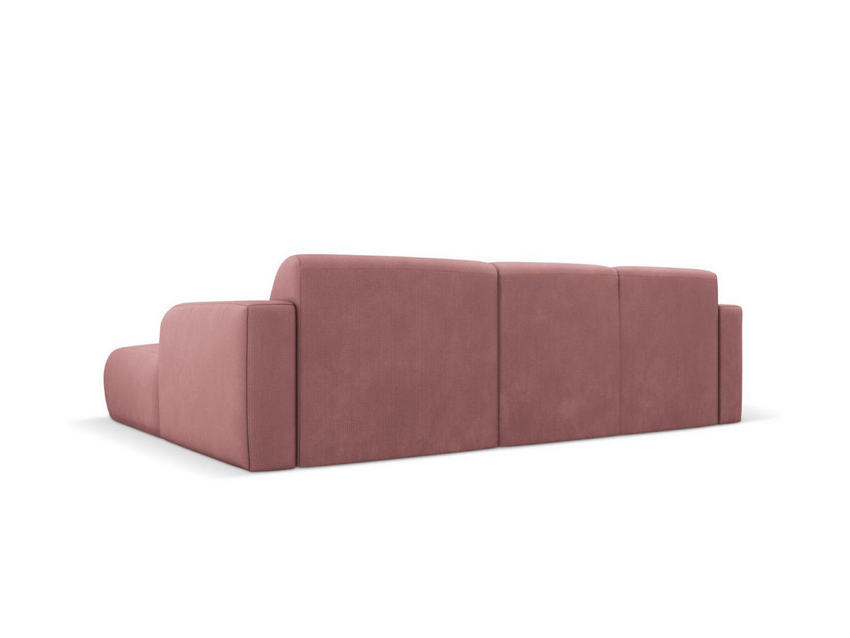 ECKSOFA rechts Molino aus strukturiertem Stoff rosa 4 Sitzplätze - Pink, Textil (170/250cm) - Micadoni