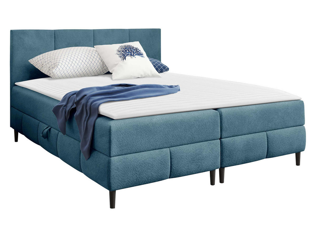 BOXBETT Box Best 2 - Blau/Schwarz, Holz/Holzwerkstoff (140/200cm) - MIRJAN24