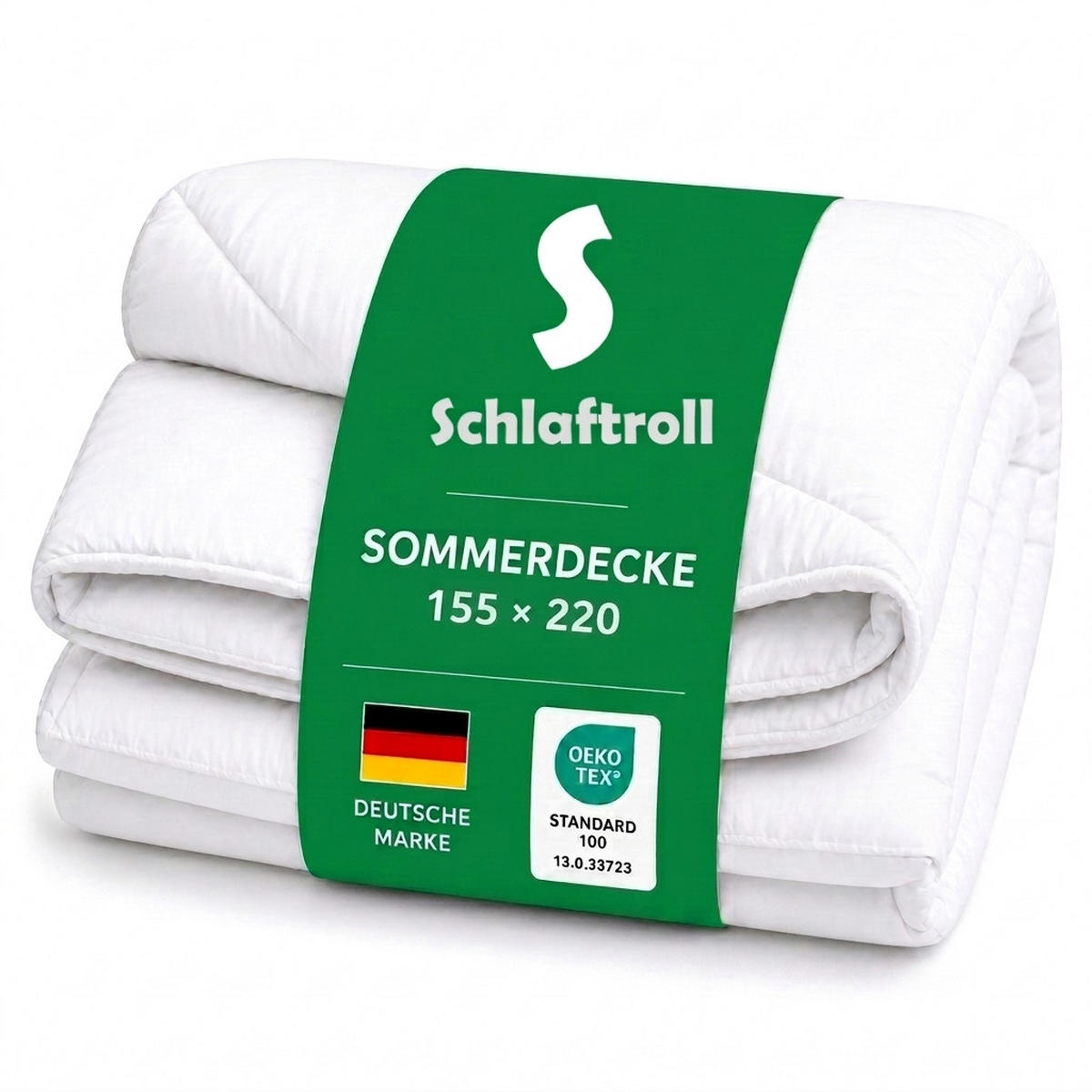 SOMMER Bettdecke 155x220 cm – Leichte Mikrofaser Steppdecke, Atmungsaktiv & Hautfreundlich, Waschbare Sommerdecke in Weiß - Weiß, Textil (155/220cm) - Schlaftroll
