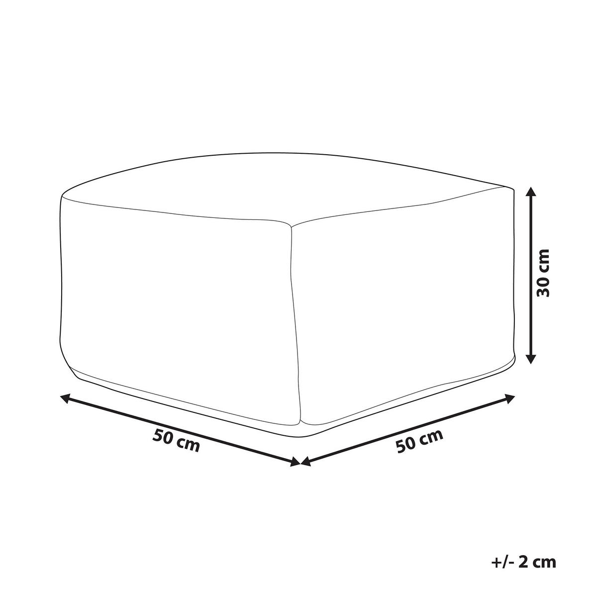 POUF Mukki 50/50/30 cm - Schwarz, Naturmaterialien/Textil (50/30/50cm) - Beliani