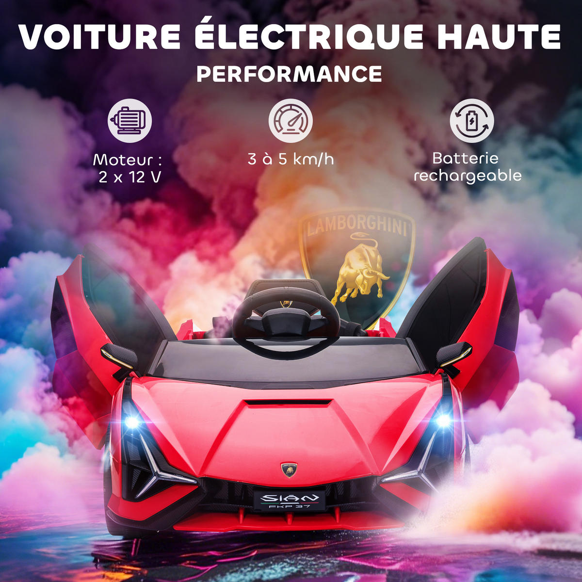 ELEKTRO-KINDERAUTO DE-12993 2,4G Fernbedienung Rot - Rot, Kunststoff (108/62/40cm) - ComfortXL