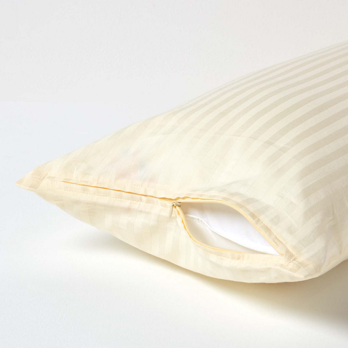 KISSENBEZUG Damast, Ägyptische Baumwolle, Fadendichte 330 - Creme, Textil (40/80cm) - Homescapes