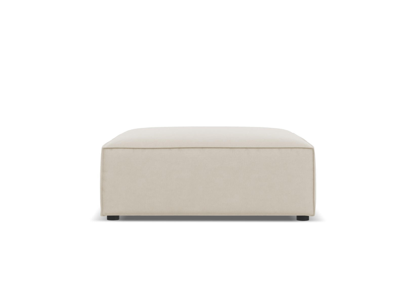 POUF Jodie aus Samt dunkelbeige - Mokka, Textil (80/40/102cm) - Micadoni