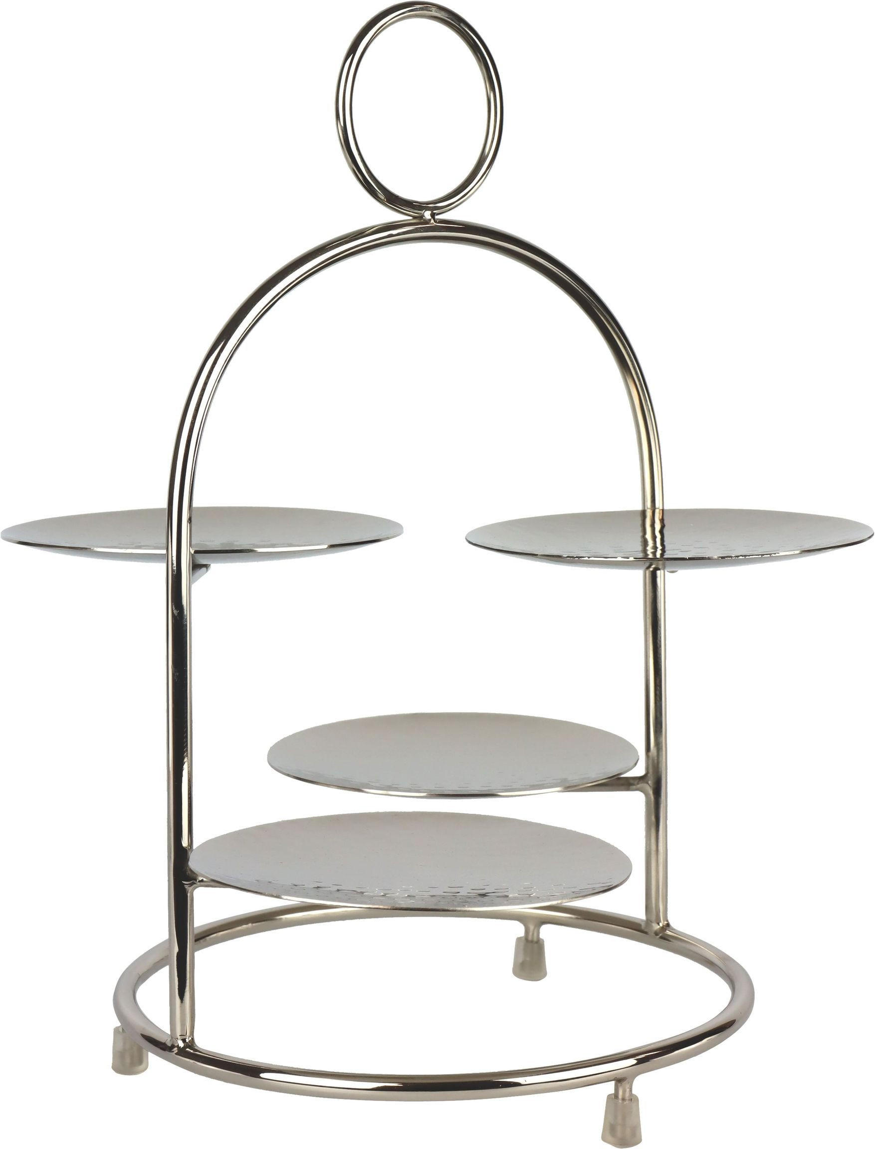 ETAGERE Table 30x27,5x32,5cm - Silberfarben, Metall (30/32.5cm) - FURNARO